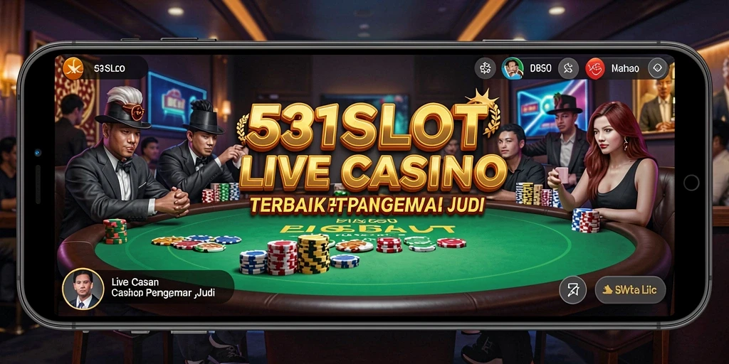 Tampilan screenshot gameplay 531SLOT yang menampilkan dealer profesional Live Casino.