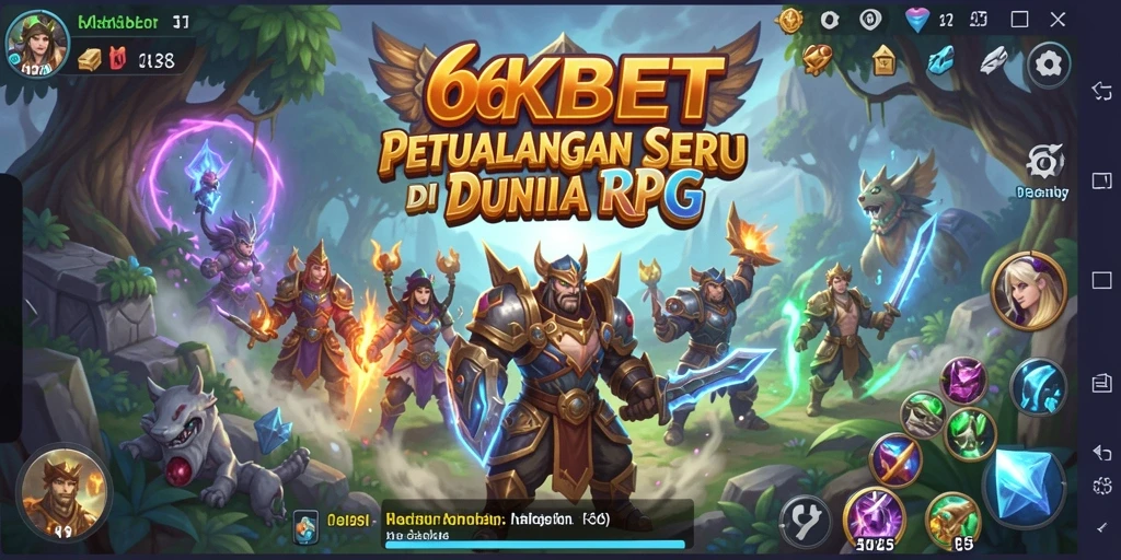 Tangkapan layar gameplay 66KBET yang menunjukkan aksi RPG yang seru.