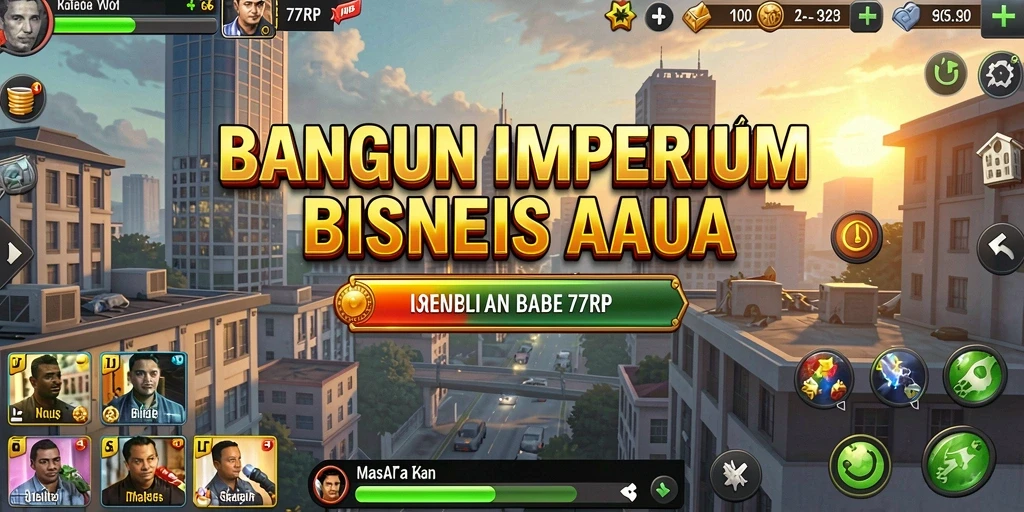 Tampilan seru gameplay 77RP dengan manajemen bisnis.
