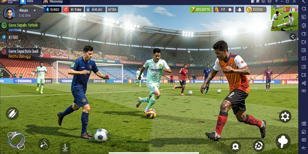 Tampilan gameplay menarik dari game sepak bola 8180.