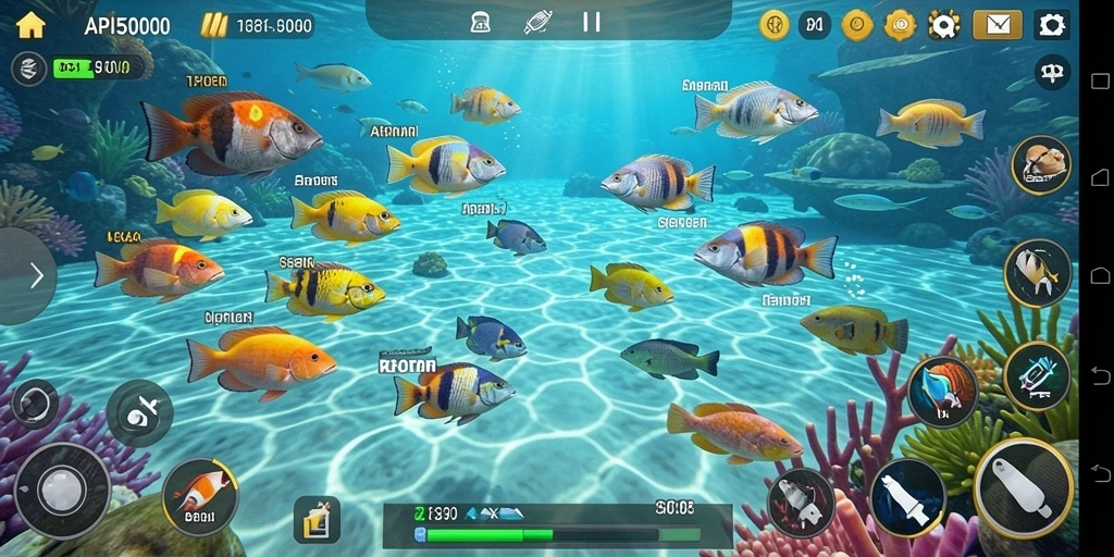Tampilan gameplay seru Tembak Ikan di API5000.