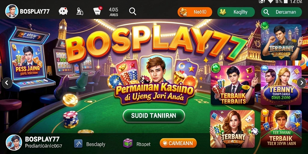 Screenshot gameplay BOSPLAY77 yang menunjukkan keseruan permainan Kasino.