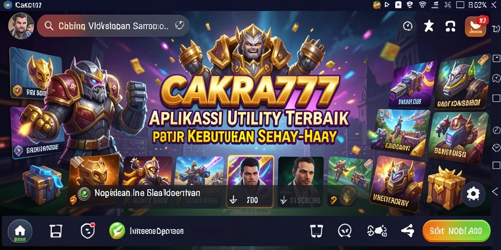 Tampilan utama aplikasi CAKRA777 dengan fitur Utility yang menarik.