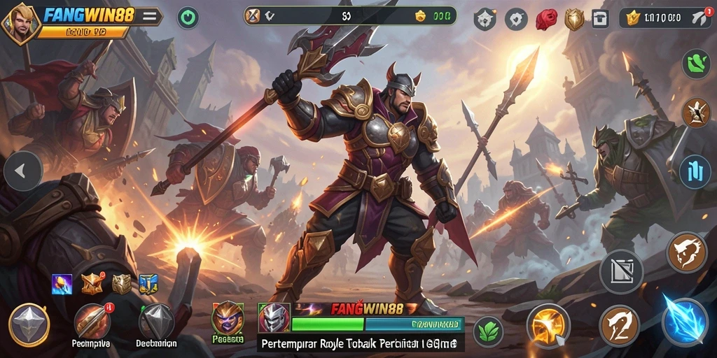 Tampilan gameplay seru dalam FANGWIN88 dengan pertempuran Battle Royale.