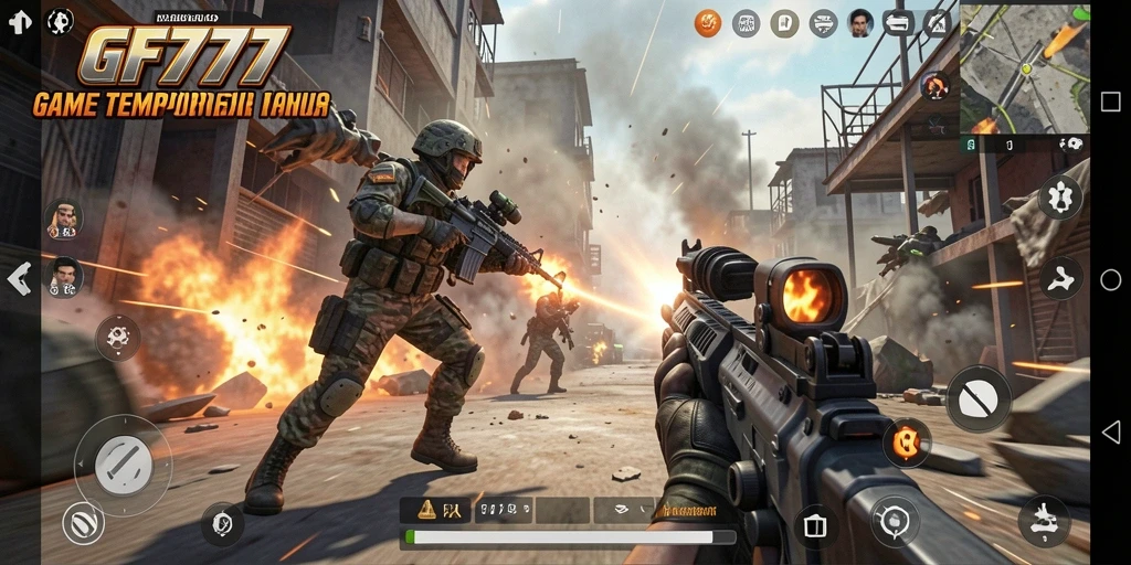 Tangkapan layar nyata dari gameplay seru GF777 dengan aksi TPS.