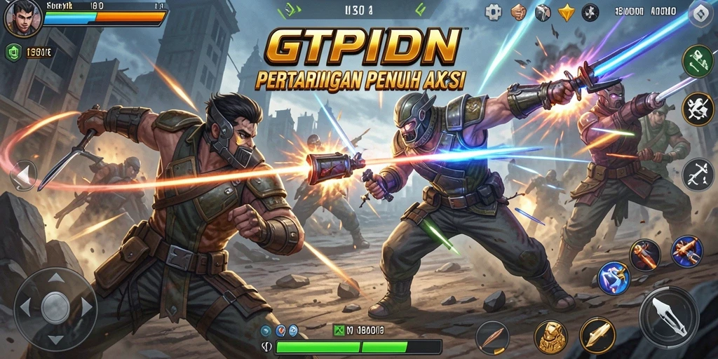 Gambaran gameplay GTPIDN dengan pertarungan seru dan karakter menarik.