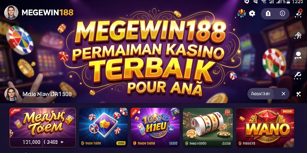 Screenshot utama MEGEWIN188 menampilkan suasana permainan Kasino yang mengasyikkan.