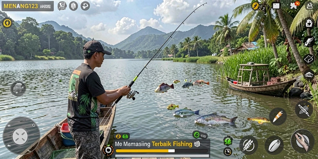 Tangkapan ikan yang spektakuler dalam gameplay memancing MENANG123.