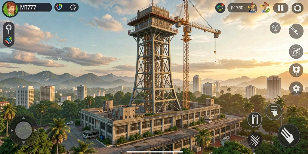Screenshot gameplay MT777 menampilkan pertahanan menara yang strategis dan serangan musuh yang menegangkan.