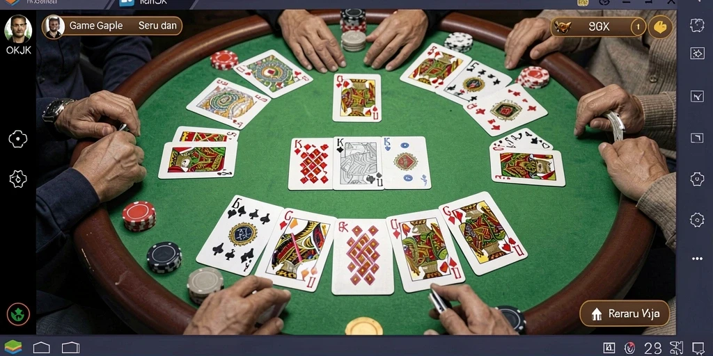 Tampilan menarik dari gameplay Gaple di OKJK.