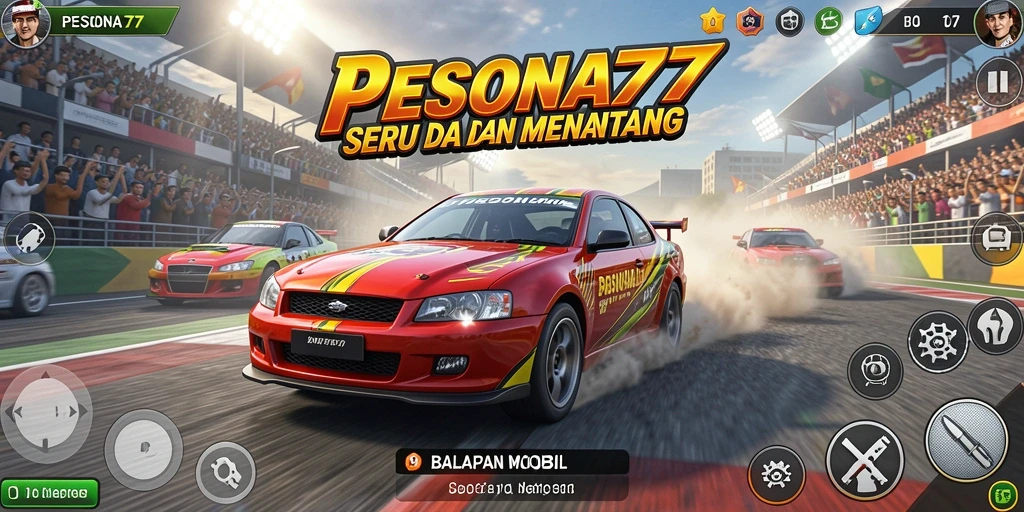Tampilan menegangkan dari balapan mobil di PESONA77.