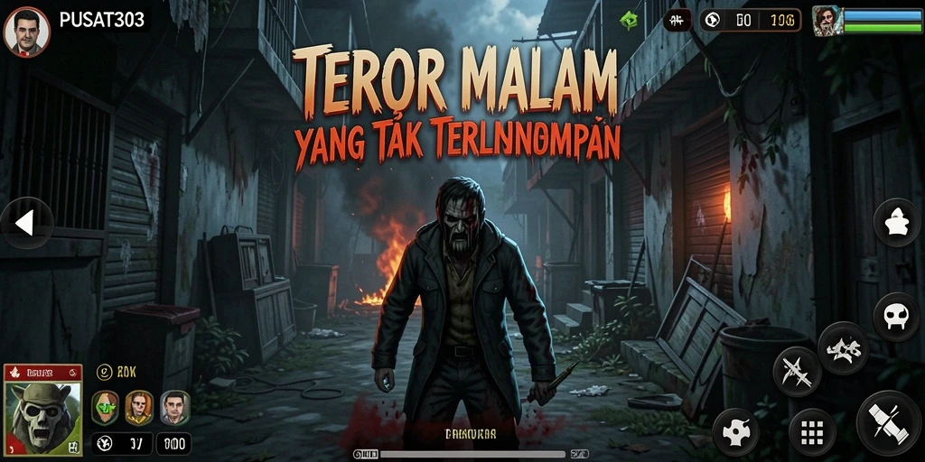 Tampilan gameplay menegangkan di PUSAT303 yang penuh horor.