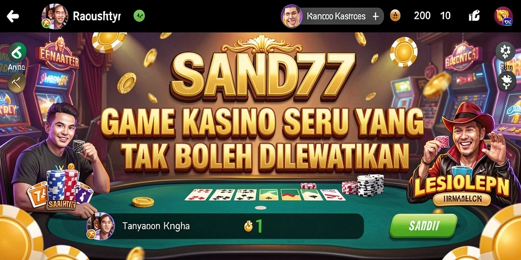 Tampilan gameplay menarik dari SAND77 dengan variasi permainan Kasino.