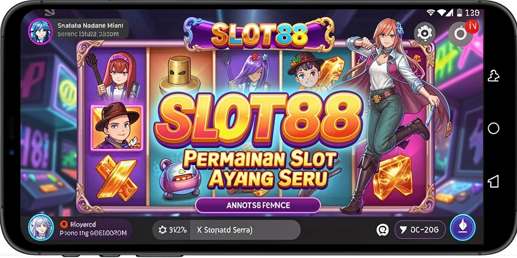 Tampilan gameplay SLOT88 dengan karakter anime yang menarik.
