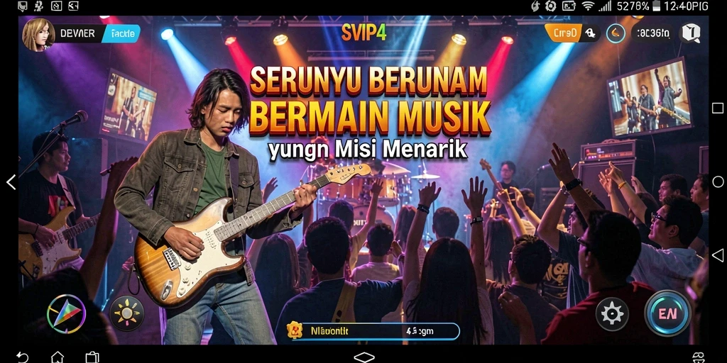 Tangkapan layar utama SVIP4 menampilkan pemain menikmati gameplay musik.